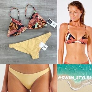 ☀️RIP CURL☀️ NAMOTU FIXED SOL SEARCHER TANGA BIKINI SET